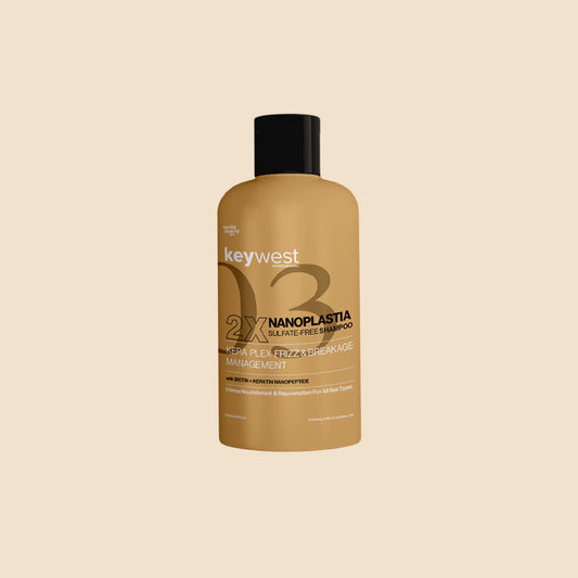 Keywest Professional 2X Nanoplastia Sulfate Free Shampoo, 250ml, For All Hair Types | Kera Plex Frizz & Breakage Management with Biotin + Keratin Nanopeptide