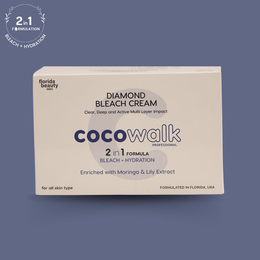 Cocowalk Professional Diamond Bleach Cream with Moringa and Lily Extracts | 2-in-1 Bleach with Hydration | 50gms