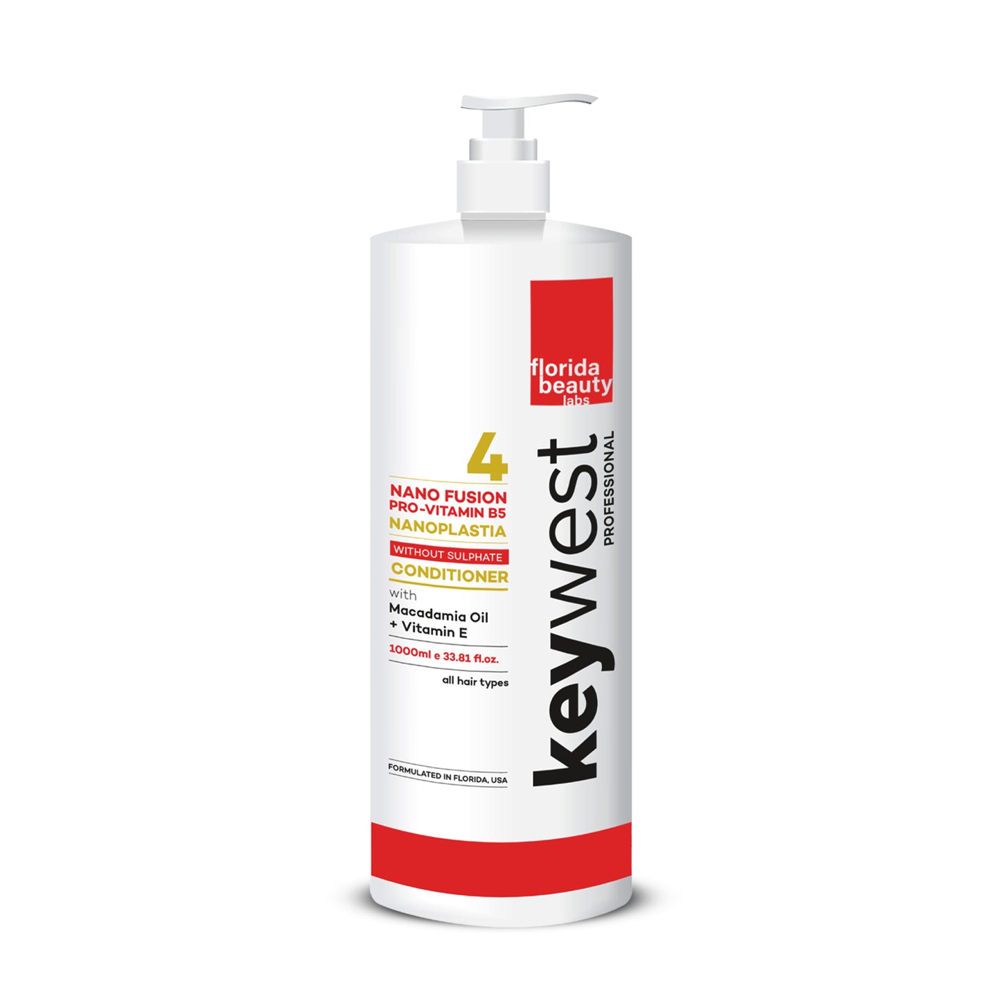 Keywest Professional Sulfate-free Conditioner with Macadamia oil and Vitamin E | For Treated Hair | 1000ml