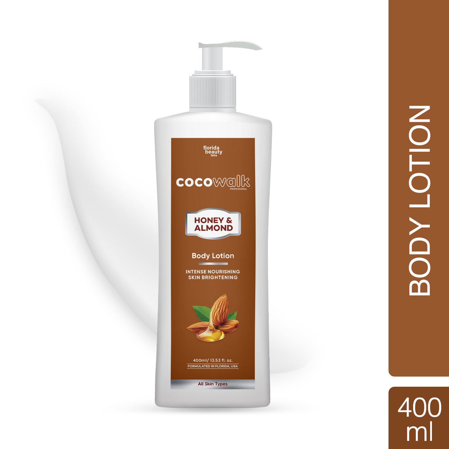 Cocowalk Professional Body Lotion with Honey and Almond | Intense Nourishing & Skin Brightening | 400ml