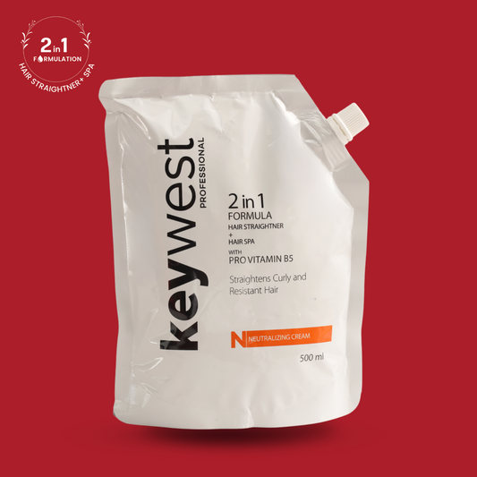 Keywest Professional Neutralizing Cream | 2-in-1 Formulation | Straightening & Spa | 500ml