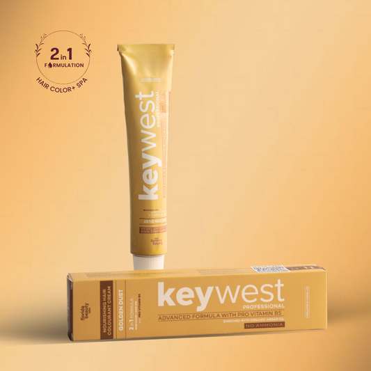 Keywest Professional Golden Dust Hair Colourant Cream with Pro Vitamin B5 & Organic Argan Oil | No Ammonia Routine | 80gms