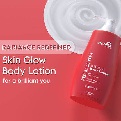 Clensta Red Aloe Vera Skin Glow Body Lotion (400ml)