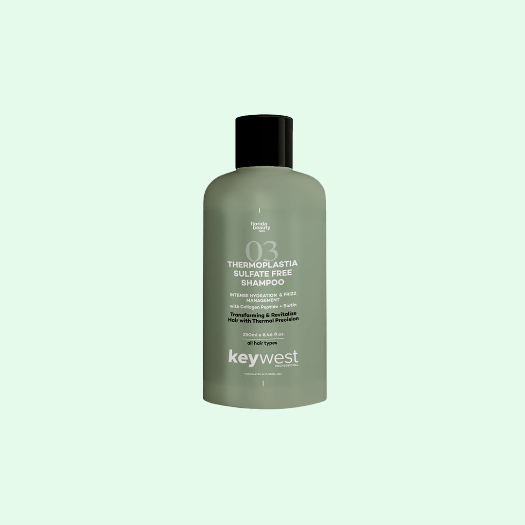 Keywest Professional Thermoplastia Sulfate Free Shampoo, 250ml, For All Hair Types | Intense Hydration & Frizz Management with Collagen Peptide + Biotin
