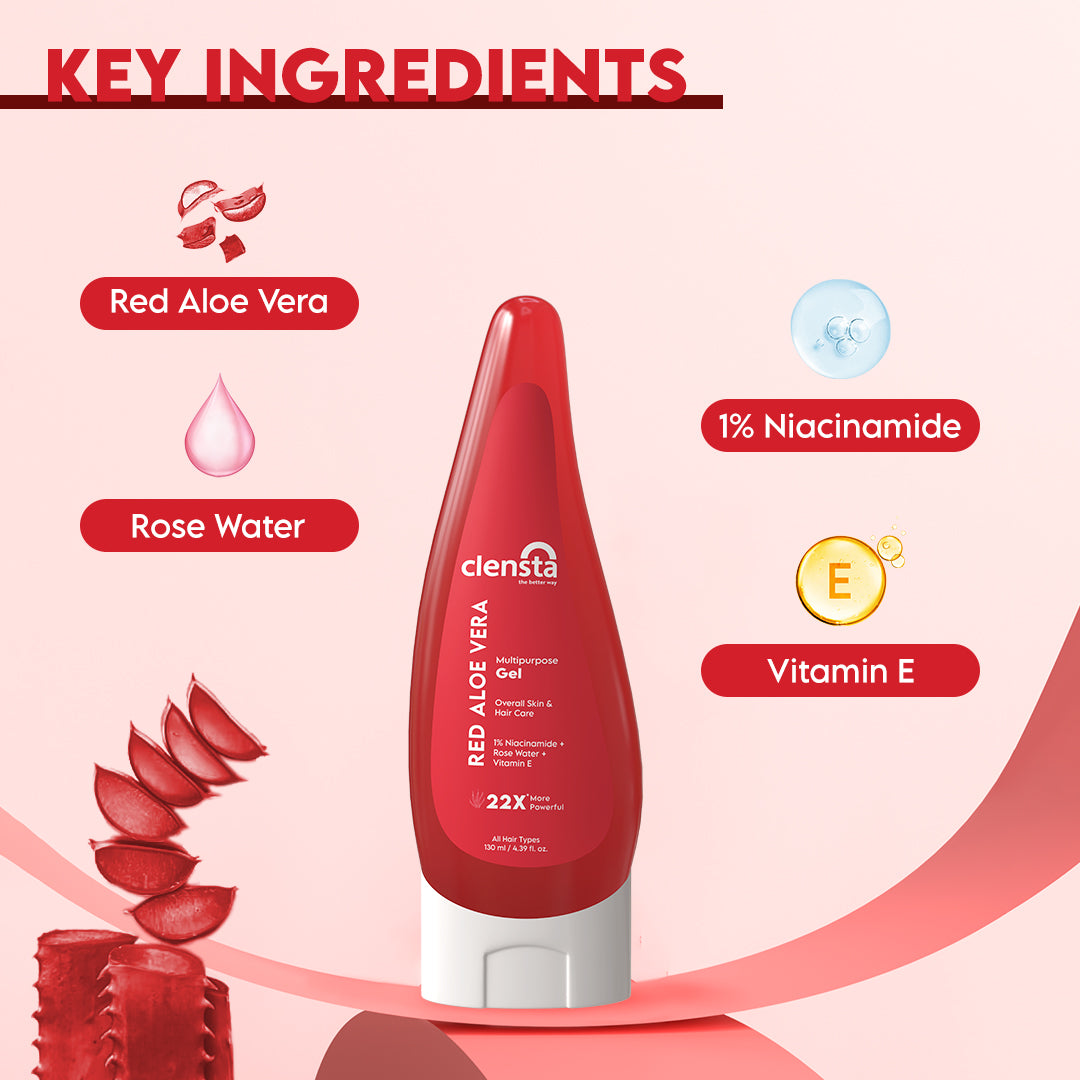 Clensta Red Aloe Vera Multi Purpose Gel (130ml)