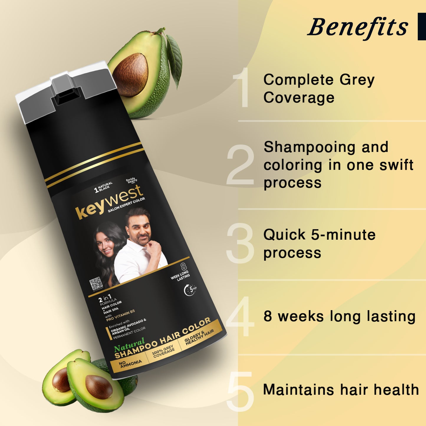 Benefits of Keywest Professional Shampoo Hair color bottle by Florida beauty labs