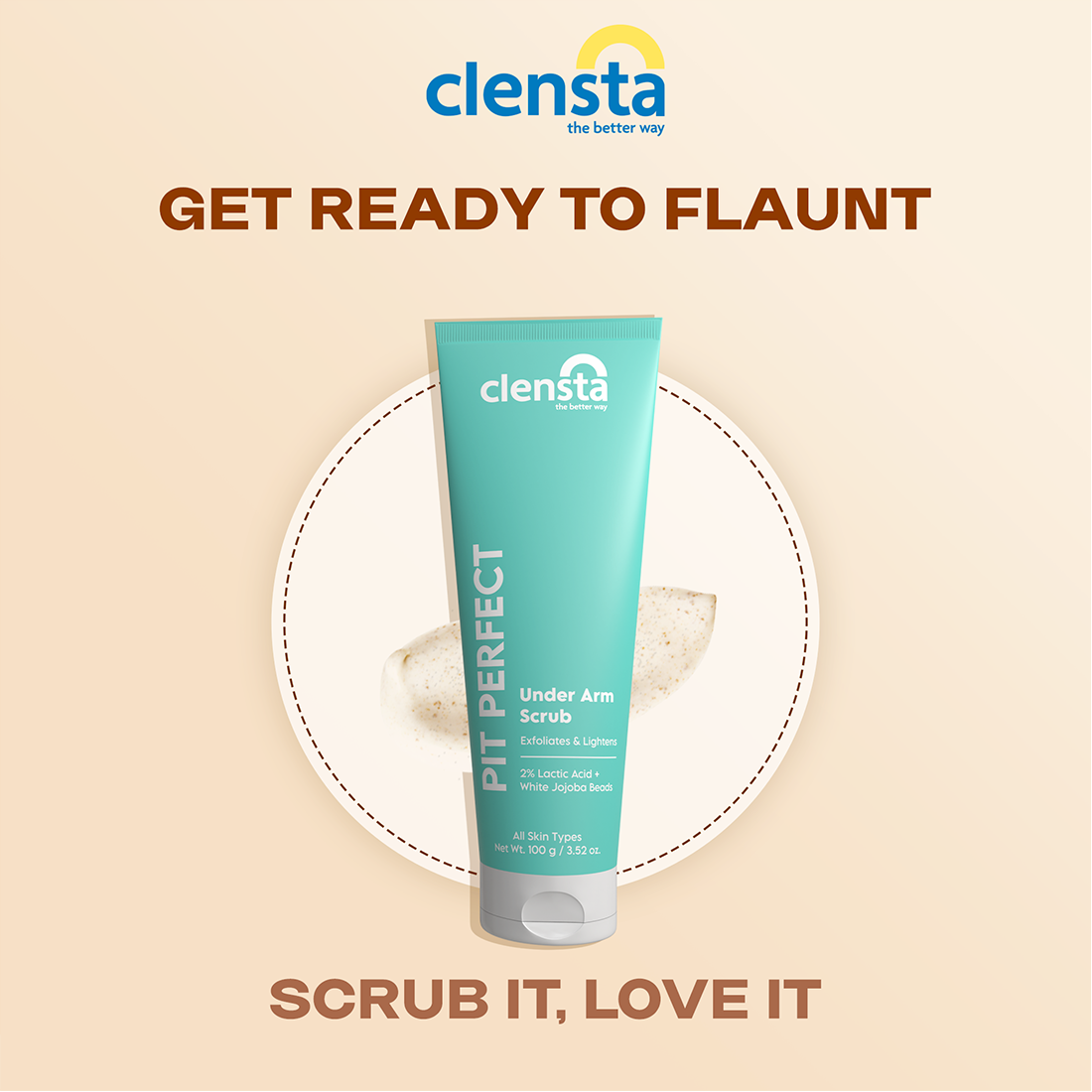 Clensta Pit Perfect Under Arm Scrub (100 Ml)