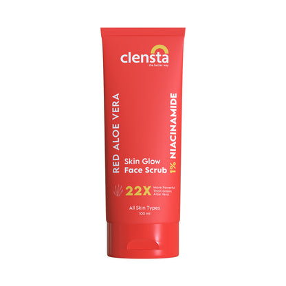 Clensta Red Aloe Vera Skin Glow Face Scrub  (100 Gm)