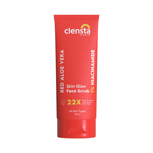 Clensta Red Aloe Vera Skin Glow Face Scrub  (100 Gm)