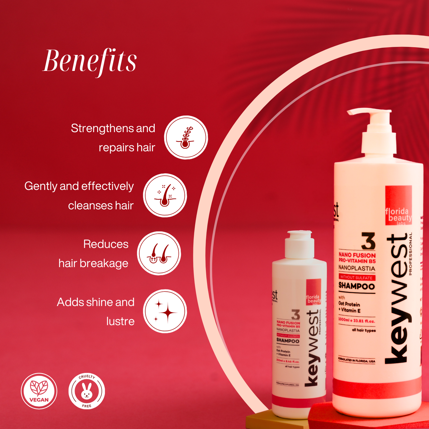 Keywest Professional Sulfate-free Shampoo with Oat Protein and Vitamin E | Home Care For Treated Hair | 250ml