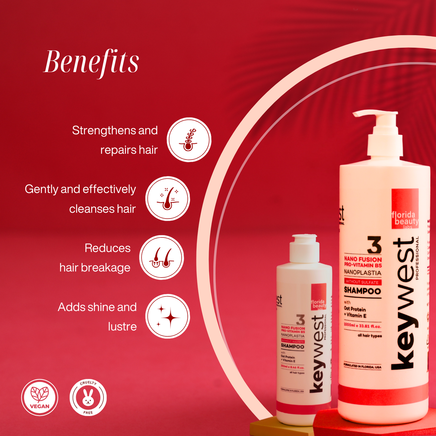Keywest Professional Sulfate-free Shampoo with Oat Protein and Vitamin E | For Treated Hair| 1000ml