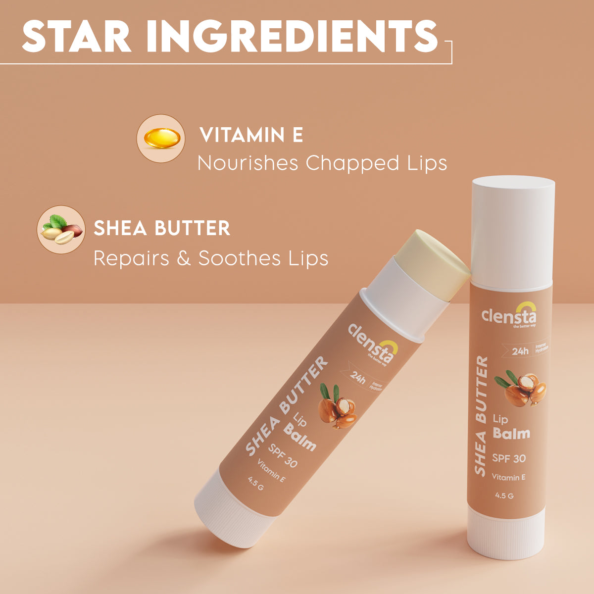 Clensta Shea Butter Lip Healer With Vitamin E Spf 30 (4.5 Gm)