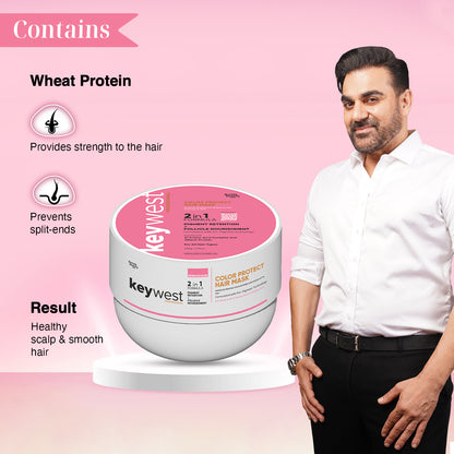 Keywest Professional Color Protect Hair Mask | 2-in-1 Formula | Pigment Retention & Follicle Nourishment | 200gm