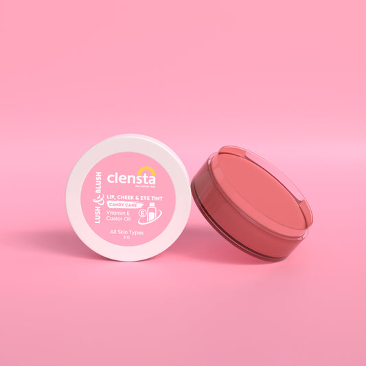 Clensta Lush & Blush Lip, Cheek & Eye Tint - Candy Cane (5gm)
