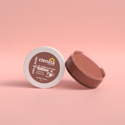 Clensta Lush & Blush Lip, Cheek & Eye Tint - Coral Crush (5gm)
