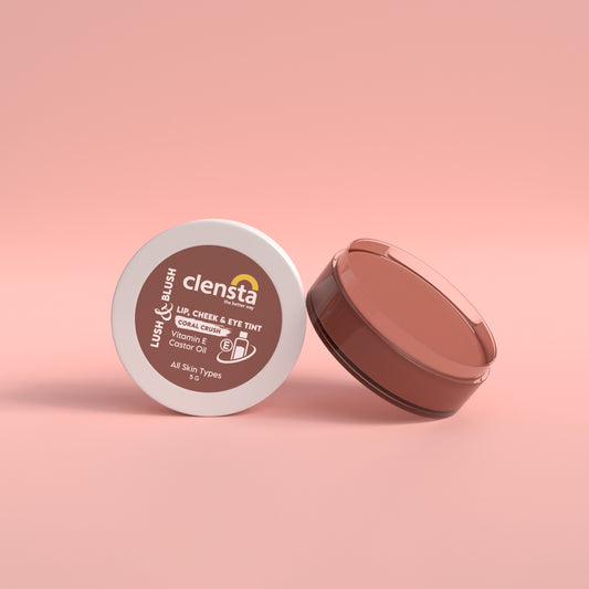 Clensta Lush & Blush Lip, Cheek & Eye Tint - Coral Crush (5gm)