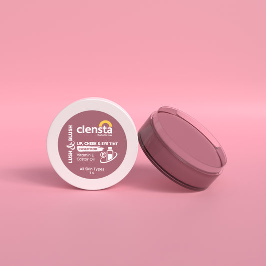 Clensta Lush &Blush Lip, Cheek & Eye Tint - Rosewood (5gm)