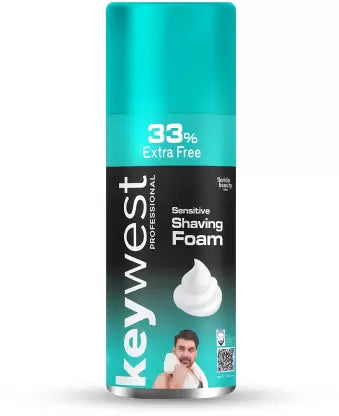 Keywest Professionals Sensitive Shaving Foam | Tea Tree Oil, Vitamin E & Aloe Vera | 385ml