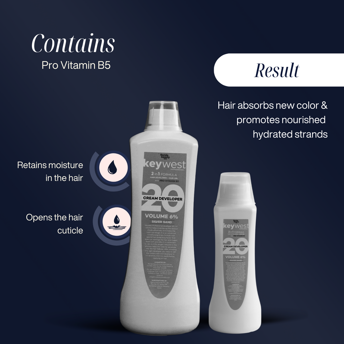 Keywest Professional Silver Sand Developer with Pro Vitamin B5 | 2-in-1 Hair Color with Spa | 1000ml