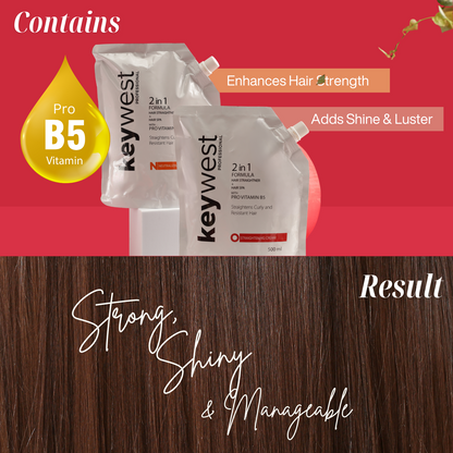 Keywest Professional Straightening Cream | 2-in-1 Formulation | Straightening & Spa | 500ml