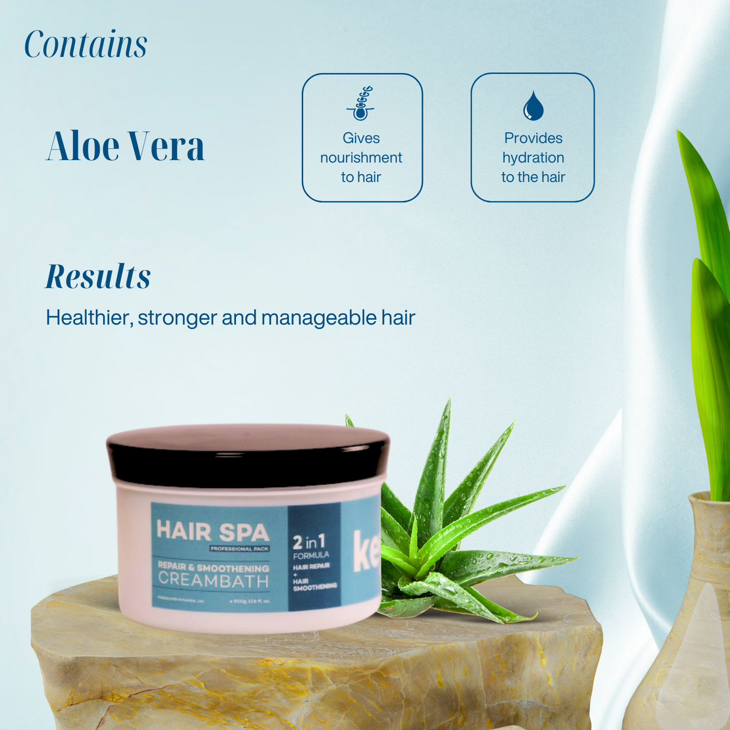 Keywest Professional Hair Spa with Aloe Vera | Repair & Smoothening Creambath | 500gms