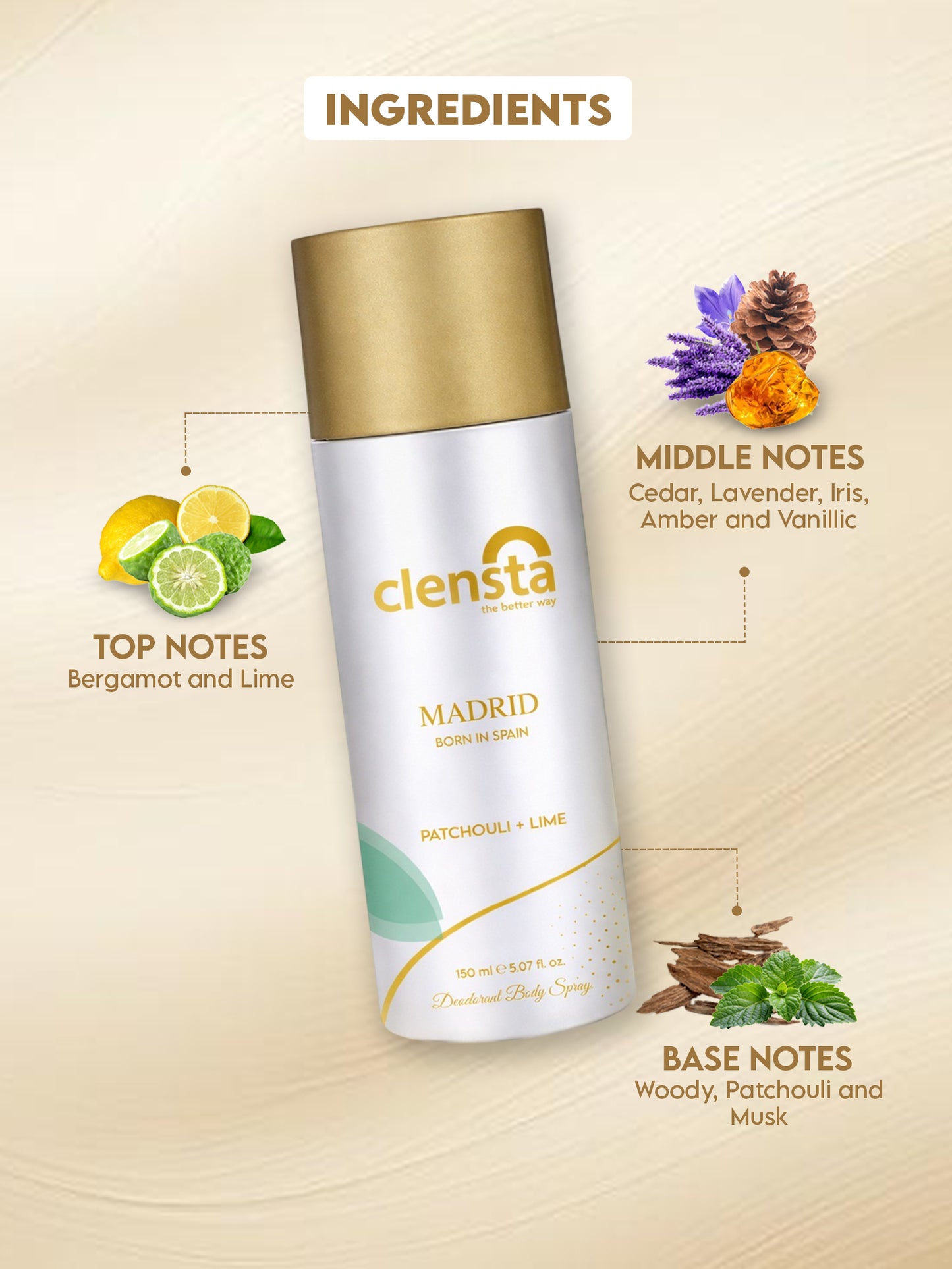 Clensta Deodorant for Men (Pack of 4) - 150ml