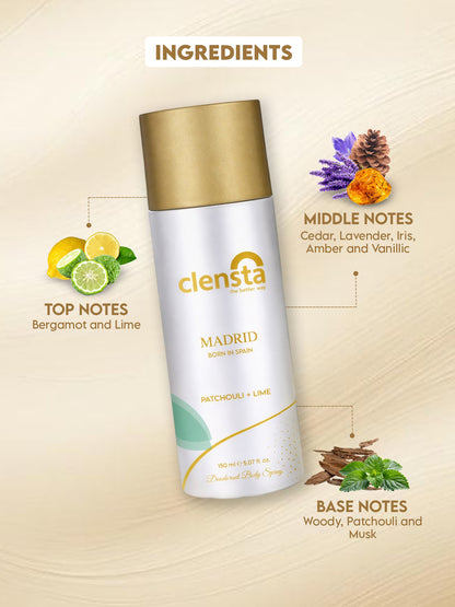 Clensta Deodorant for Men (Pack of 4) - 150ml