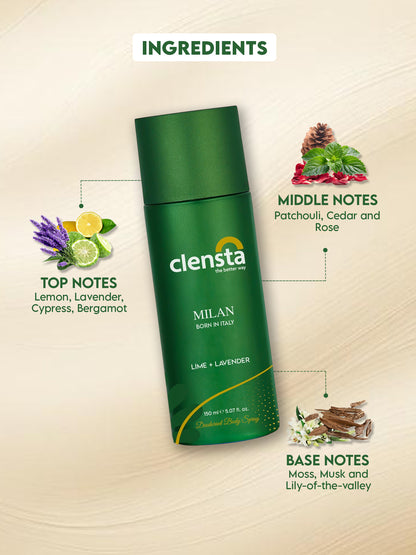 Clensta Deodorant for Men (Pack of 4) - 150ml
