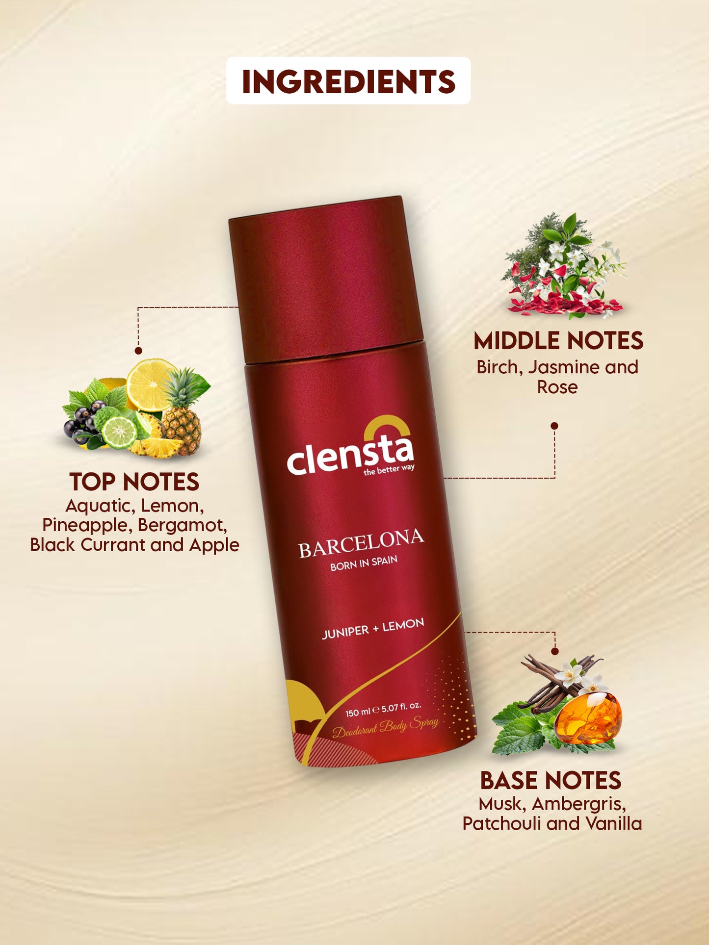 Clensta Deodorant for Men (Pack of 4) - 150ml