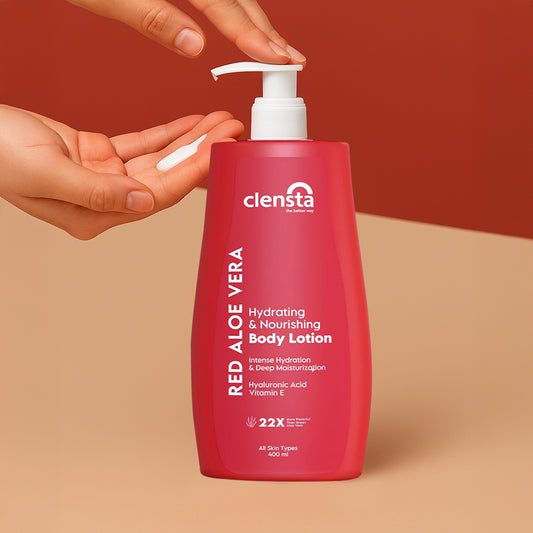 Clensta Red Aloe Vera Hydrating & Nourishing Body Lotion (400ml)