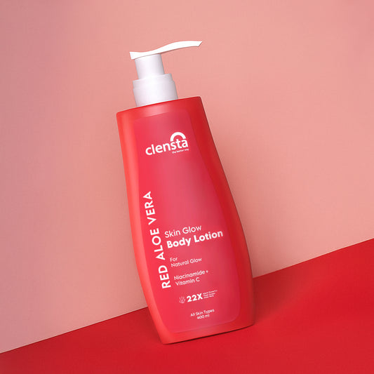 Clensta Red Aloe Vera Skin Glow Body Lotion (400ml)
