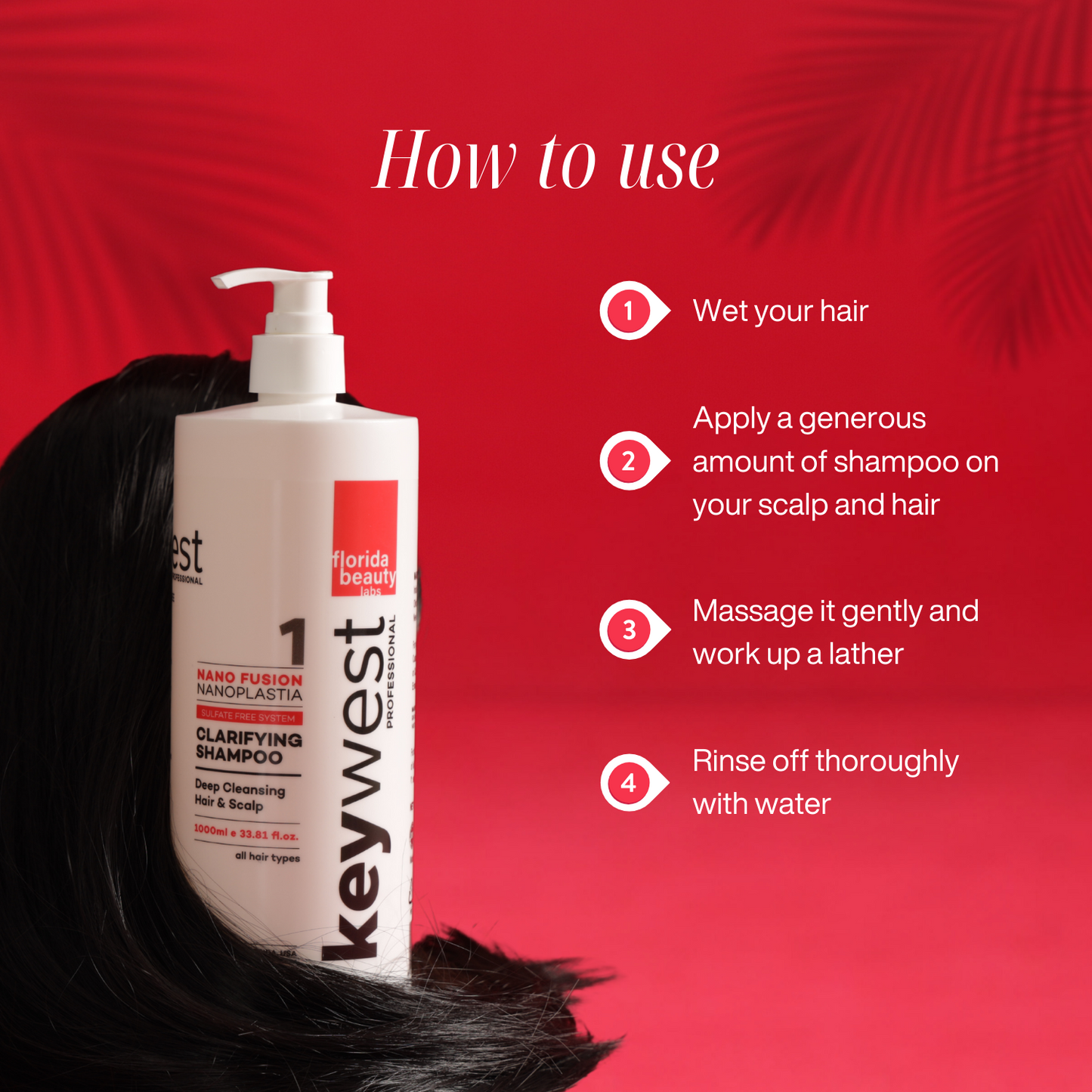 Keywest Professional Clarifying Shampoo for Deep Cleansing | Sulfate-free | 1000ml