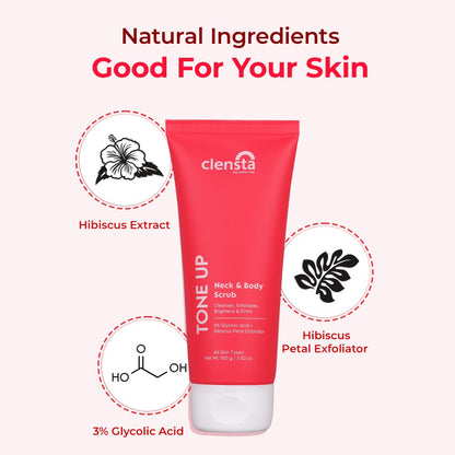 Clensta Tone Up Neck And Body Scrub (100gm)