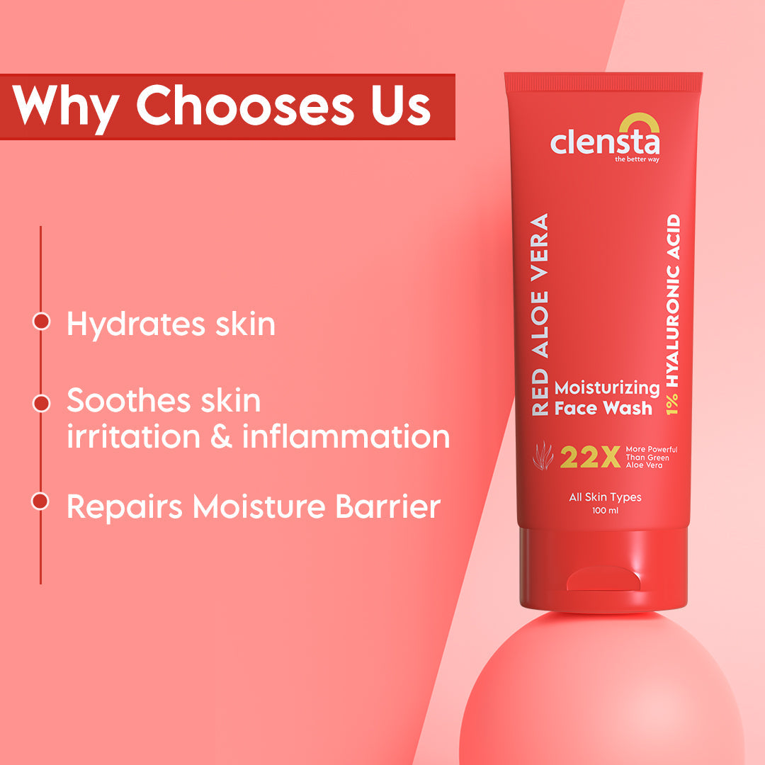 Clensta Red Aloe Vera Moisturizing Face Wash (100ml)