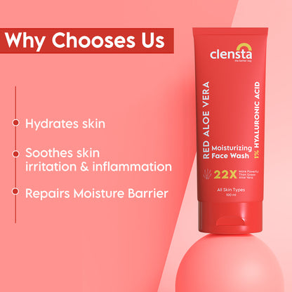 Clensta Red Aloe Vera Moisturizing Face Wash (100ml)