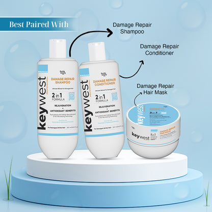 Keywest Professionals Damage Repair Hair Mask | 2-in-1 Formula |  Rejuvenation & Antioxidant Benefits | 200gm