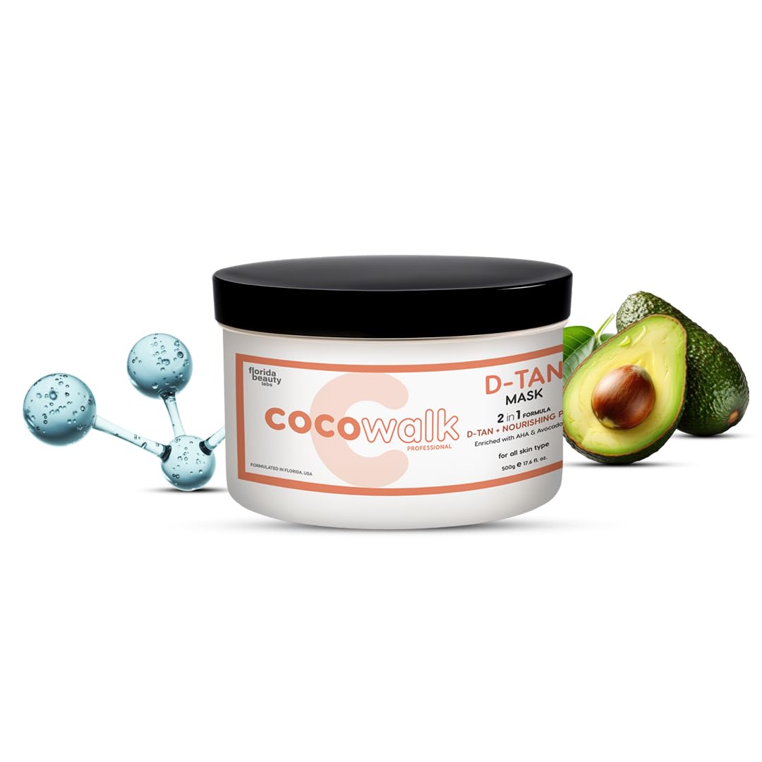Cocowalk Professional D-tan Mask with Vitamin E, AHA and Avocado | D-tan and Nourishment | 500gm