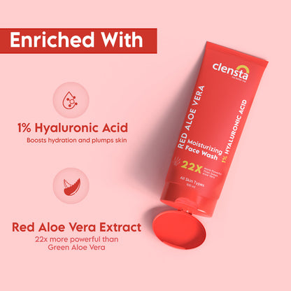 Clensta Red Aloe Vera Moisturizing Face Wash (100ml)