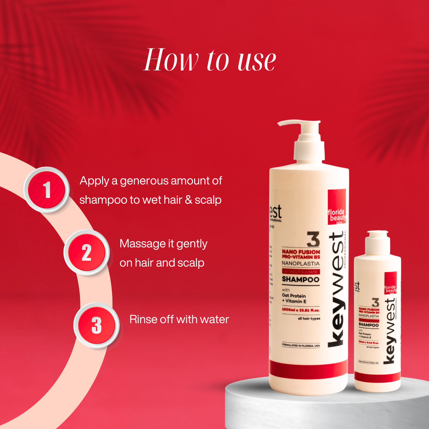 Keywest Professional Sulfate-free Shampoo with Oat Protein and Vitamin E | For Treated Hair| 1000ml