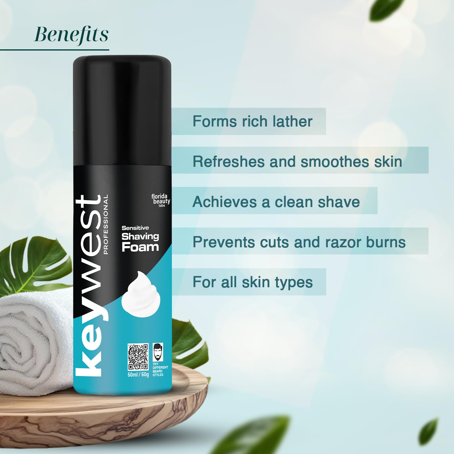 Keywest Sensitive Pre Shaving Foam for Men 50gm