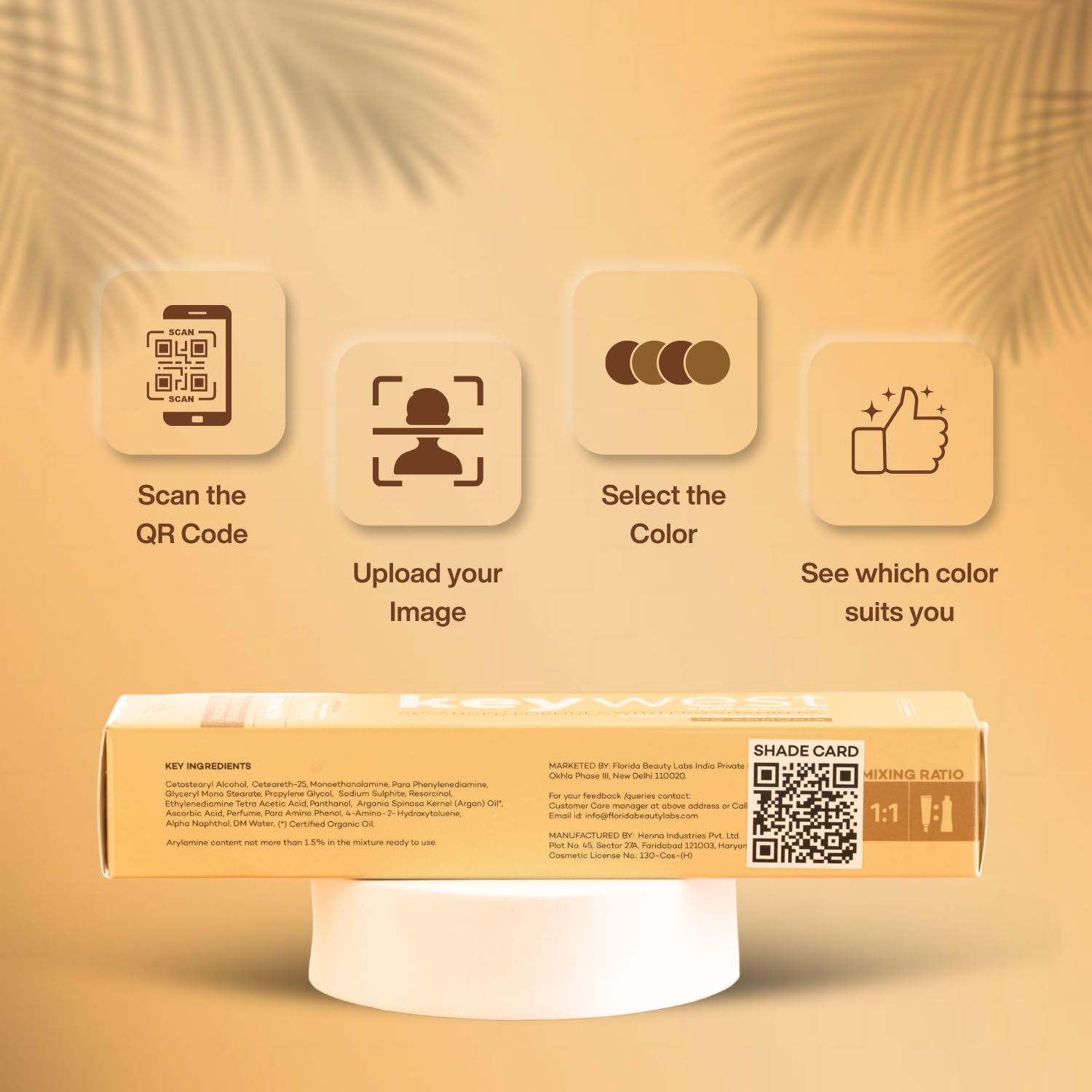 Keywest Professional Golden Dust Hair Color Tube - 80gm (Ammonia free)
