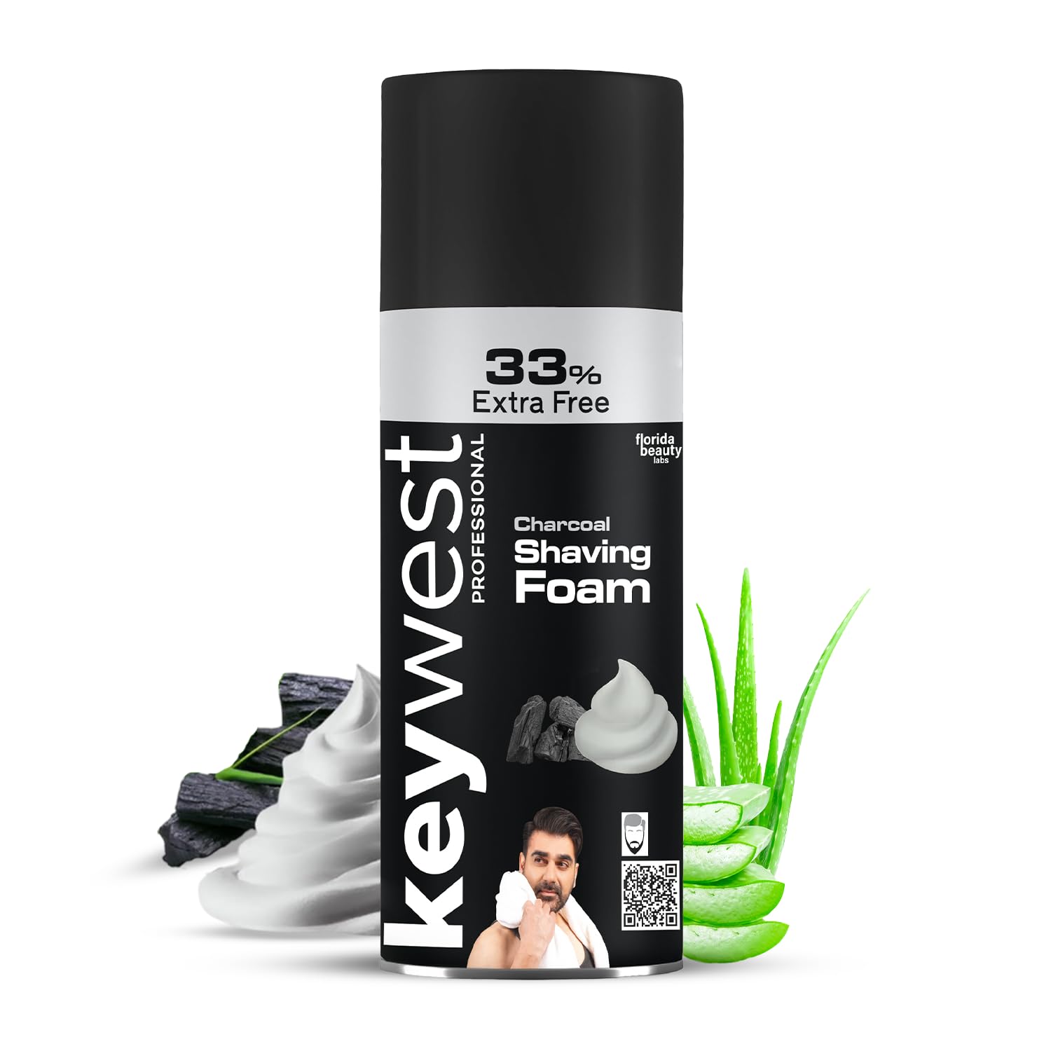 Charcoal Pre Shaving Foam for Men 385gm (33% Extra Free) | Shave Foam for Men All Skin Types | More Than 100 Shaves | Enriched with Activated Charcoal Powder & Aloe Vera