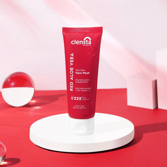 Clensta Red Aloe Vera Skin Glow Face Wash (100gm)