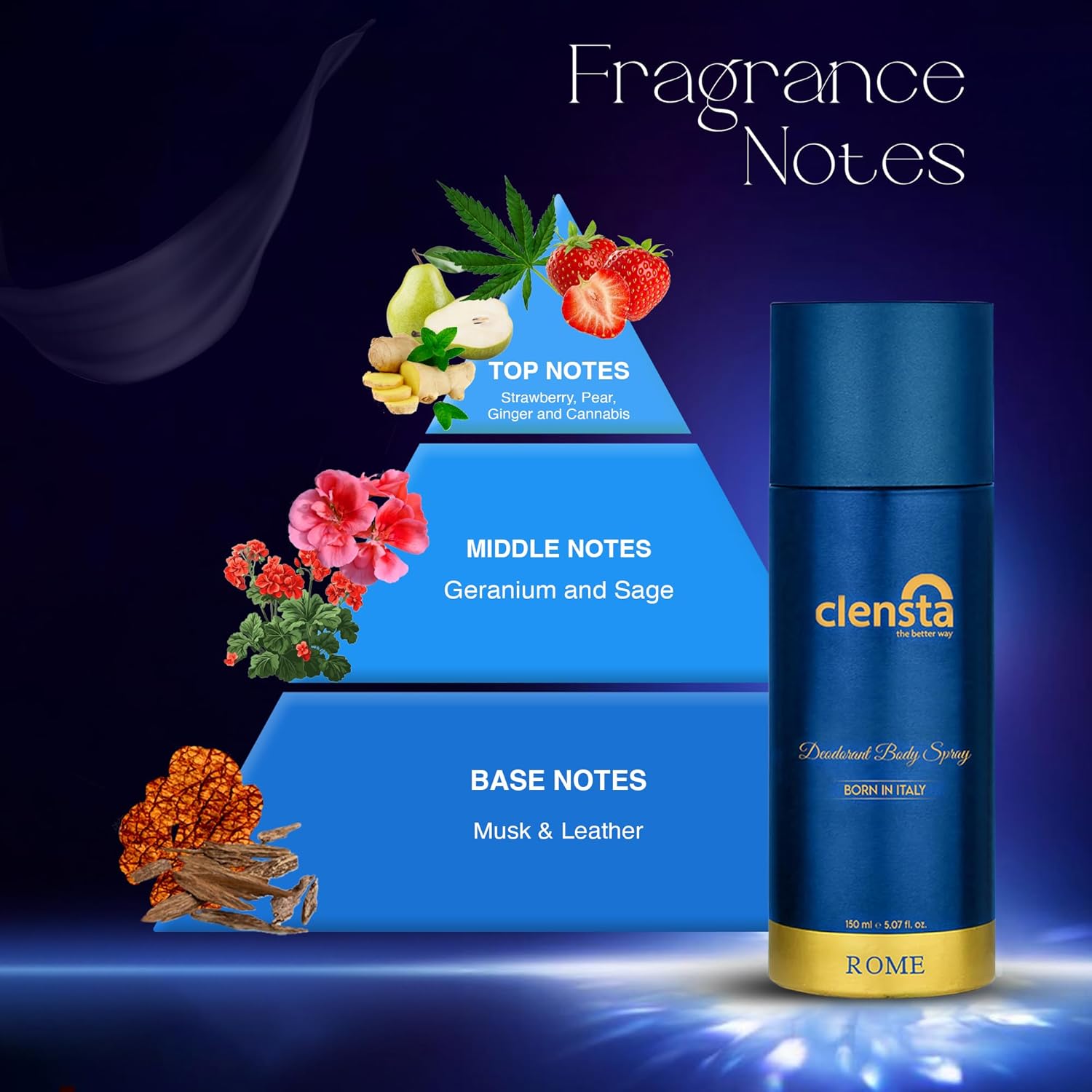 Clensta Deodorant for Men Combo Pack of 3 Body Spray 150ml x 3 | Long Lasting | Gift for Men Boyfriend Husband (Rome, Barcelona, Madrid)