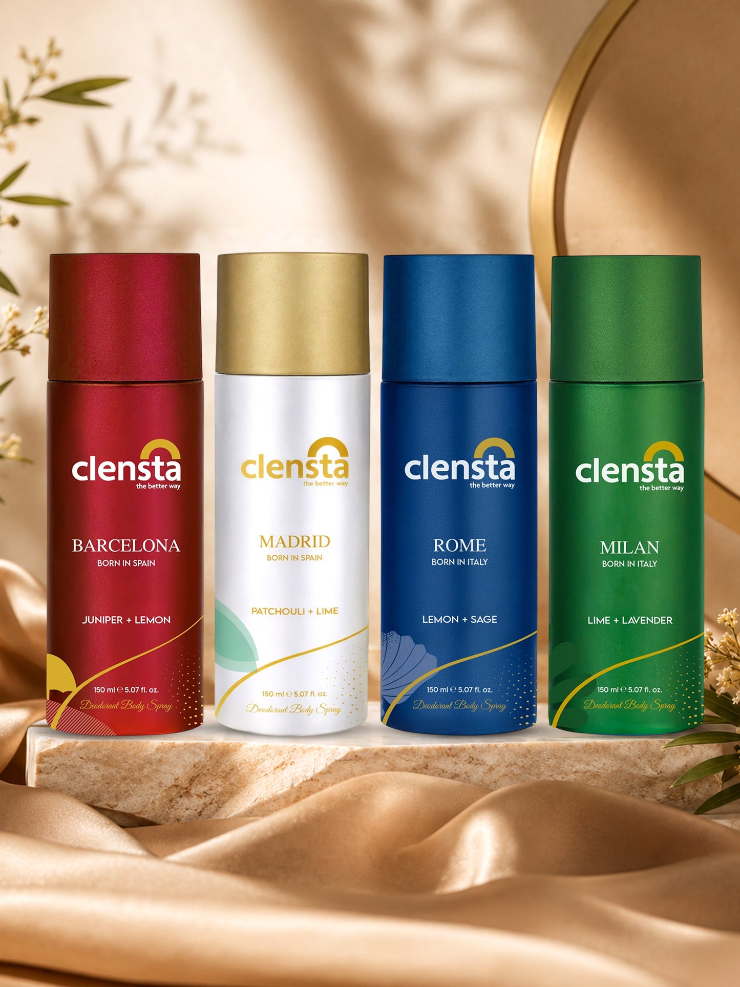 Clensta Deodorant for Men (Pack of 4) - 150ml