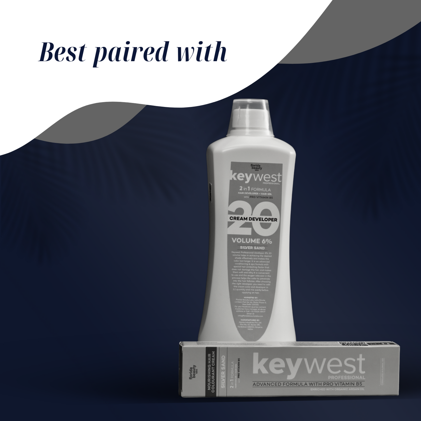 Keywest Professional Silver Sand Hair Colourant Cream with Pro Vitamin B5 & Organic Argan Oil | 2-in-1 Hair Colour with Spa | 80gms