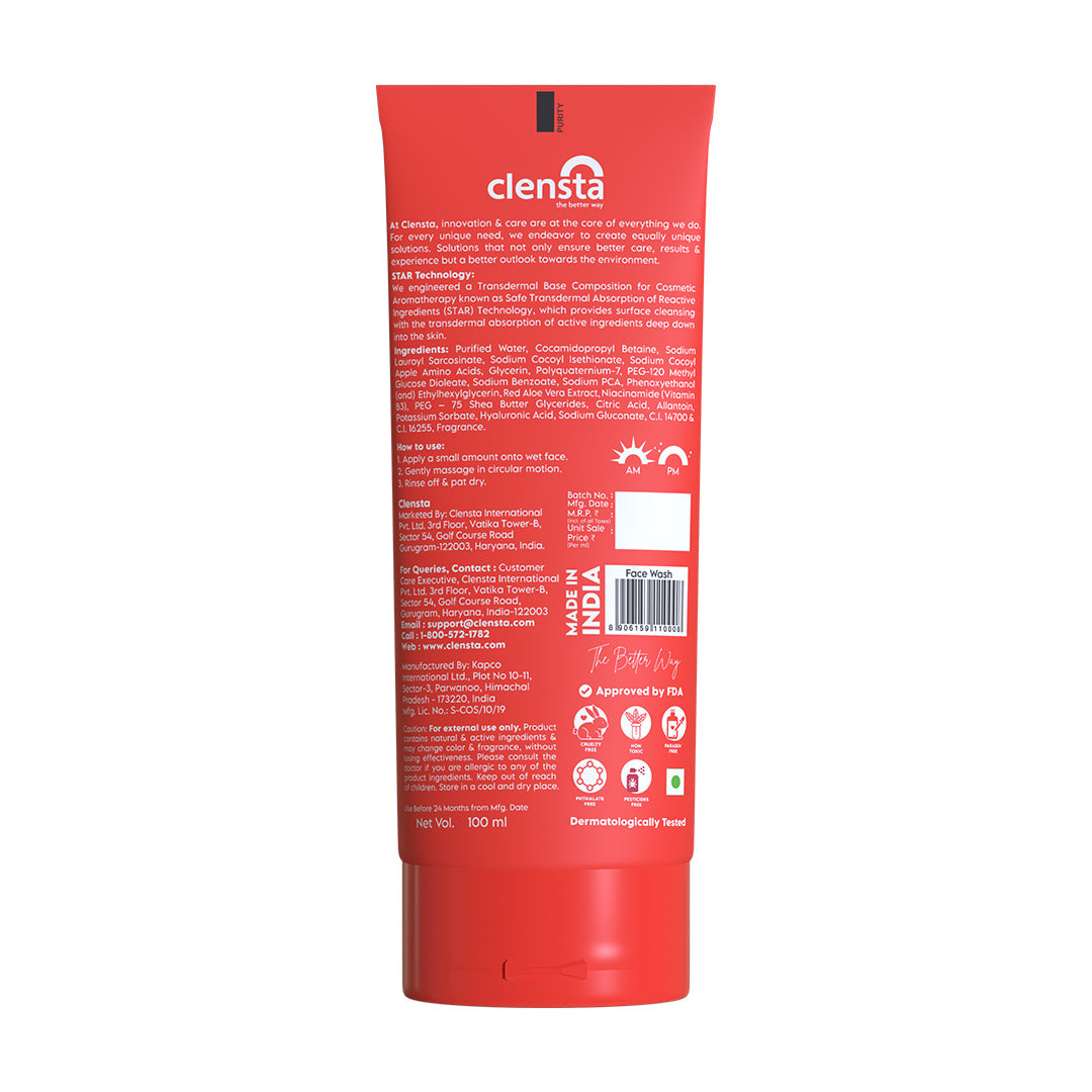 Clensta Red Aloe Vera Moisturizing Face Wash (100ml)
