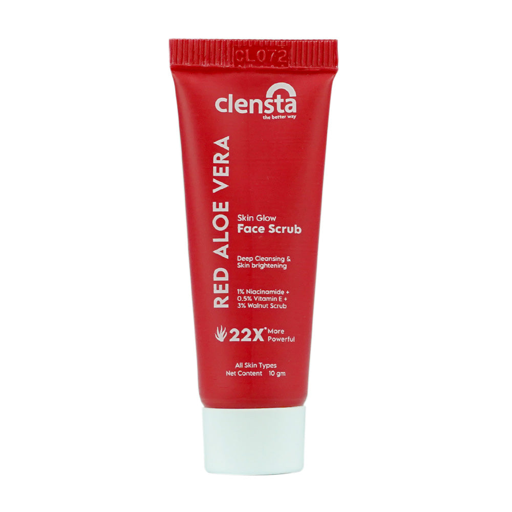 Clensta Red Aloe Vera Skin Glow Face Scrub  (10 Ml)
