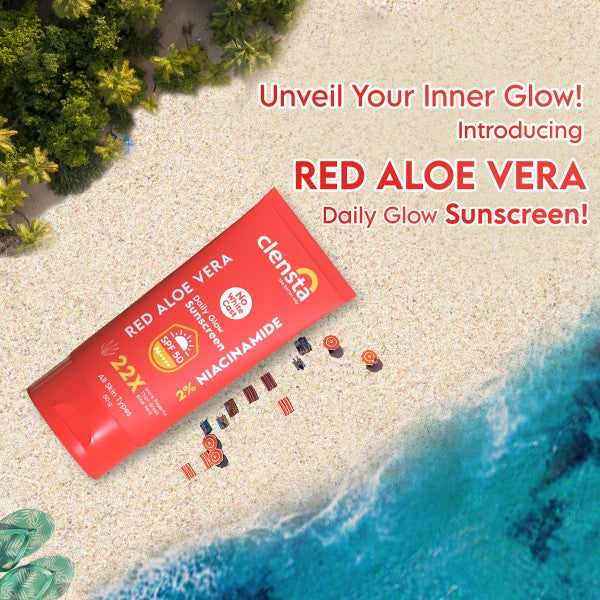 Clensta Red Aloe Vera Daily Glow Sunscreen Spf 50 (50 Gm)