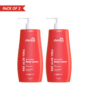 Clensta Red Aloe Vera Skin Glow Body Lotion (400 Ml + 400 Ml)